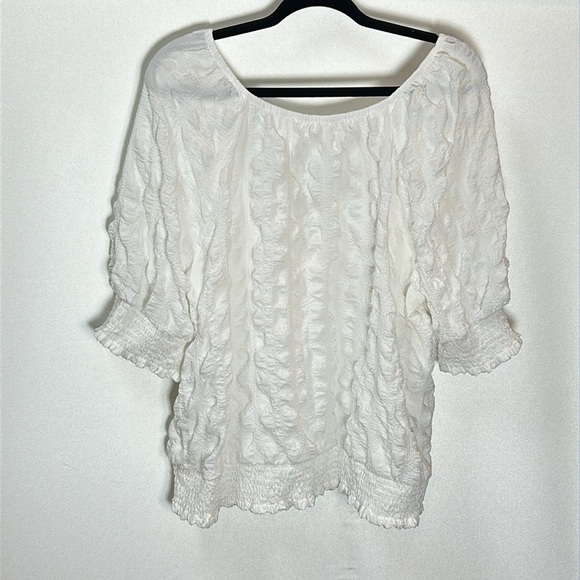 Reitman's Plus Size 3X Stretchy White Blouse Puffy Comfortable Women's Business - Picture 7 of 7